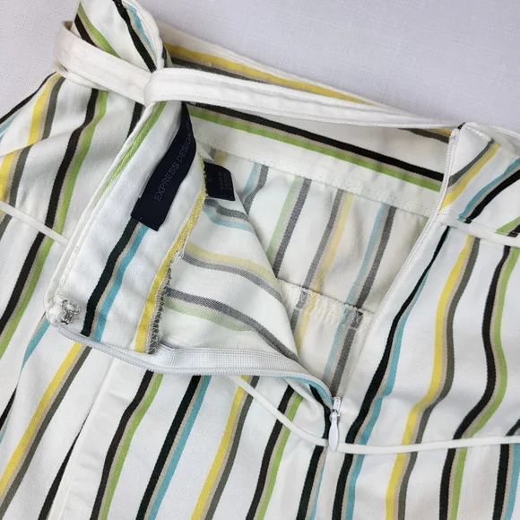 Express Design Studio Striped SKIRT Womens Size 2 Belted Pencil Multicolor - Picture 13 of 15